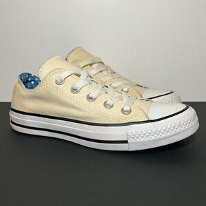 Womens CONVERSE Chuck Taylor All Star Ox Double Tongue Cream Sneakers / Size 5